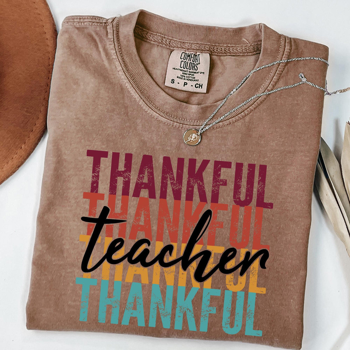 Thanksgiving Teacher Shirt, Thankful Rainbow Pumpkin Shirt, Thanksgiving Vacation Tee, Family Thanksgiving Shirt, Comfort Colors®, Fall Tees