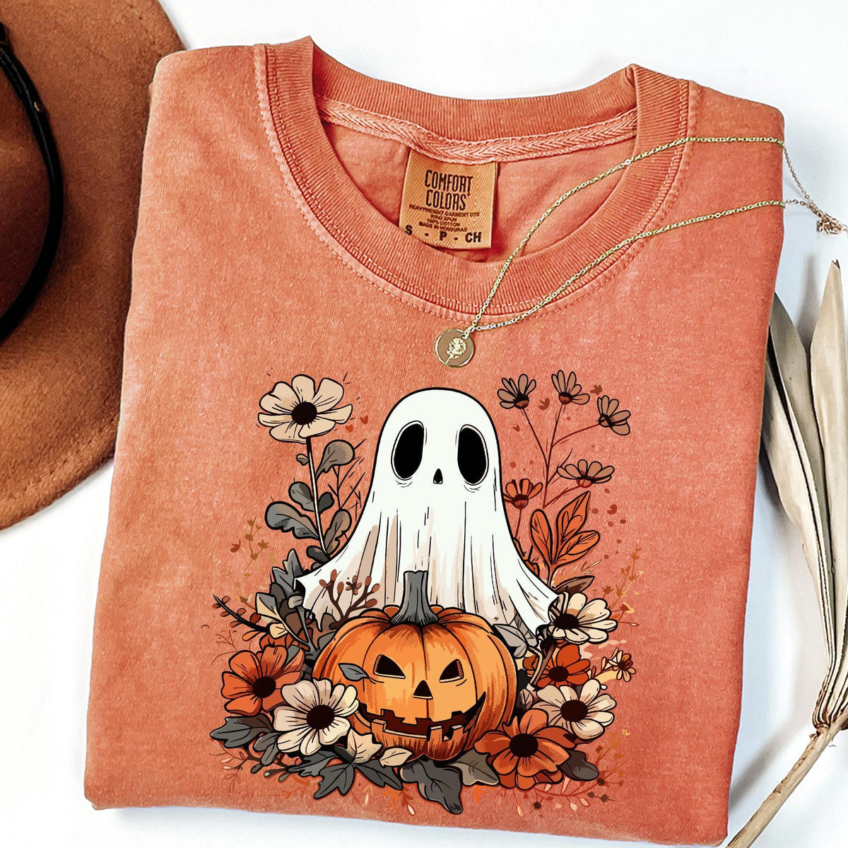 Comfort Colors® Cute Ghost Shirt, Cute Ghost T-shirt, Trendy Fall Season Shirts, Spooky Season Shirt, Funny fall Shirt, Funny Pumpkin Shirts