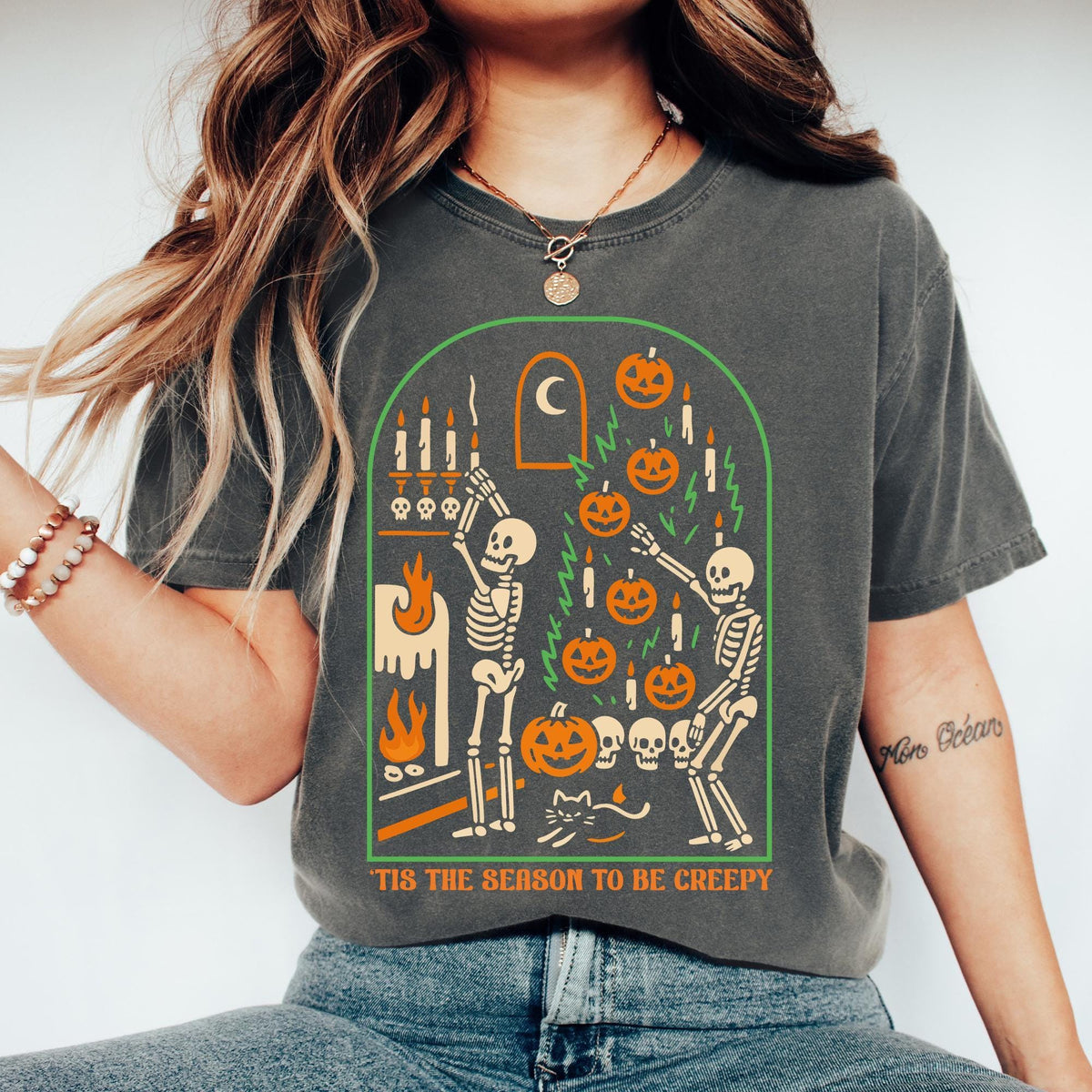 Halloween Shirt, Tis the Season to be Creepy T-Shirt, Comfort Colors® Halloween T-shirts, Funny Halloween T-shirts, Black Halloween T-shirts