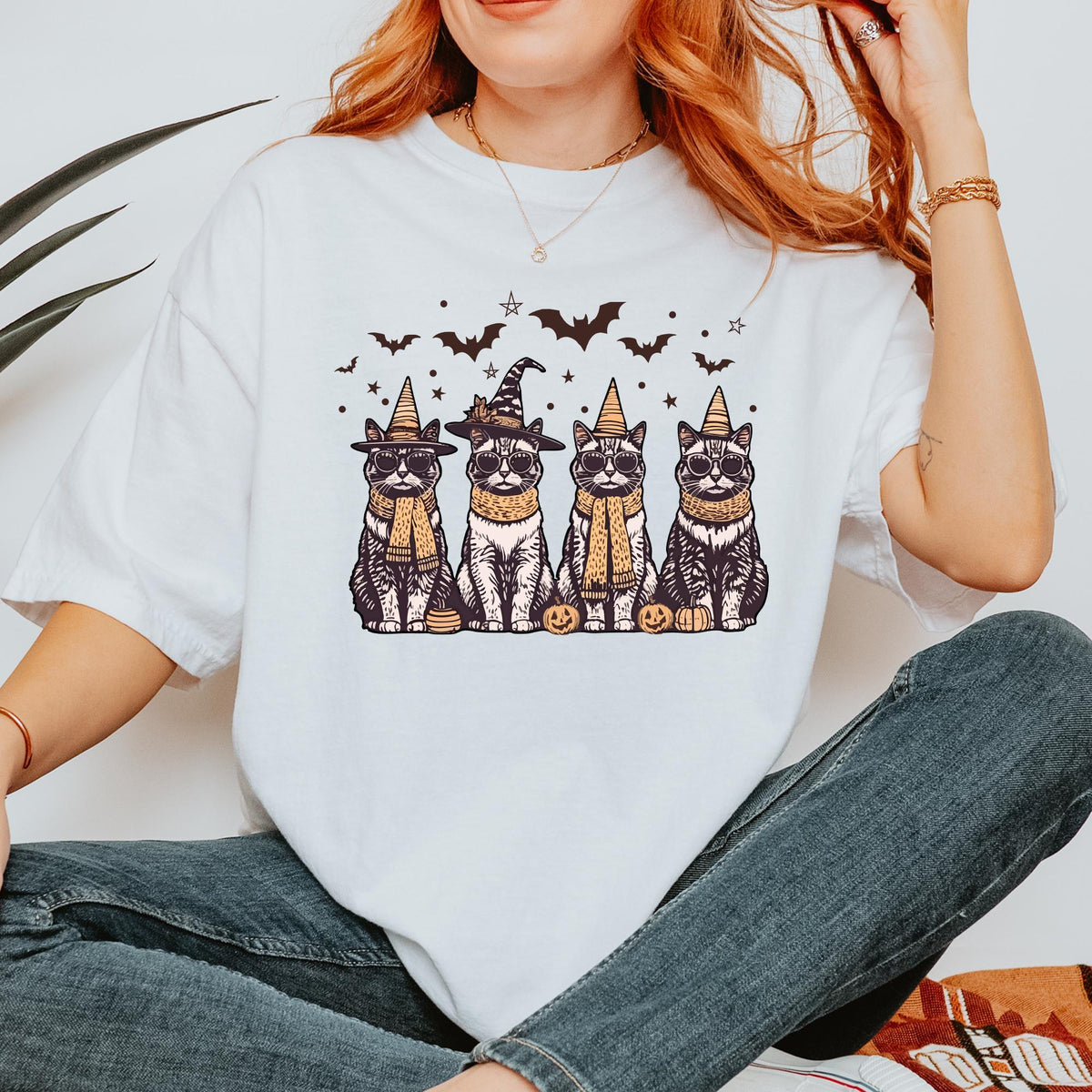 Cool Halloween Cats Shirt, Halloween T-Shirt, Funny Halloween T-shirt, Gift for Daughter, Gift for Her, Comfort Colors®, Cat Lovers T-shirts