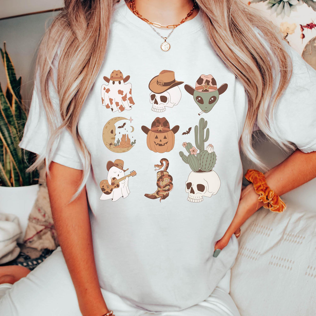 Pumpkin Shirt, Halloween Shirt, Western Pumpkin Shirt, Western Halloween Shirt, Comfort Colors®, Cowboy Doodles Shirt, Funny Halloween Gifts