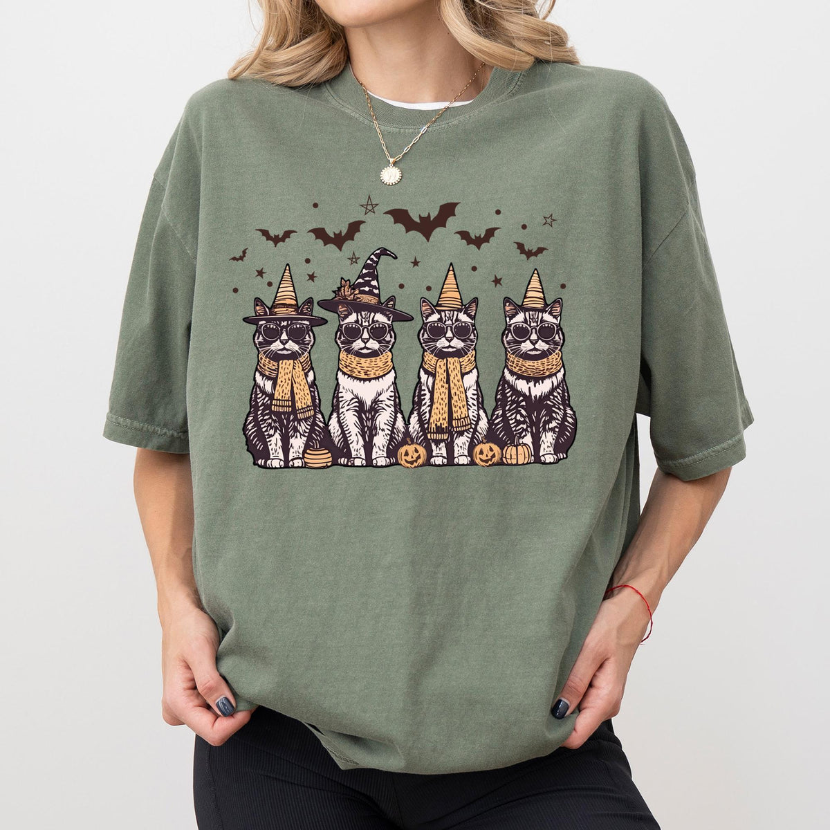 Cool Halloween Cats Shirt, Halloween T-Shirt, Funny Halloween T-shirt, Gift for Daughter, Gift for Her, Comfort Colors®, Cat Lovers T-shirts