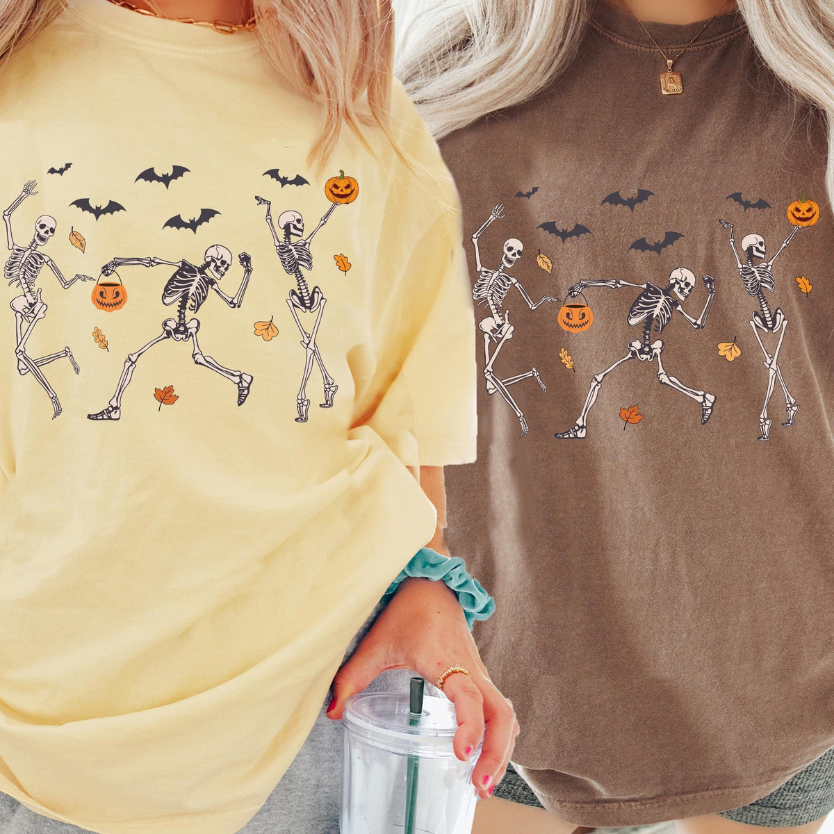 Comfort Colors® Dancing Skeleton Shirt, Halloween Shirt, Pumpkin Shirts, Retro Halloween Shirt, Skull Funny T-shirt, Dancing Lovers T-shirts