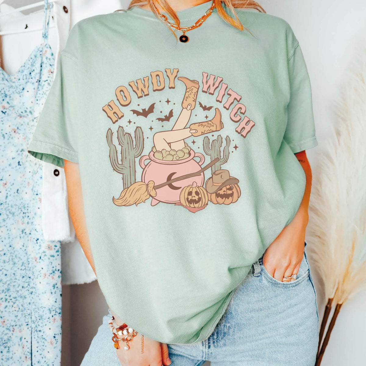 Howdy Witches, Cowgirl, Country, Western Halloween Shirt, Cowgirl T-Shirt, Comfort Colors®, Halloween Western Graphic Tee, Howdy Witch Shirt