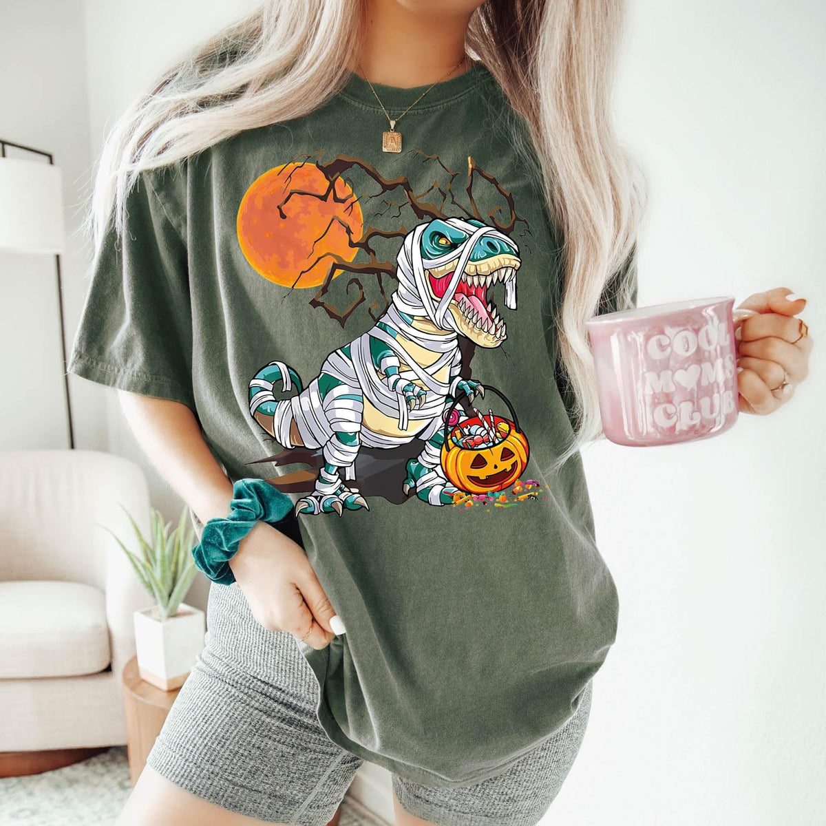Halloween Shirt, Dinosaur Skeleton T rex Scary Shirt, Spooky Saurus Rex Shirt, Comfort Colors®, Dinosaur Halloween Gift, Cute Halloween Gift