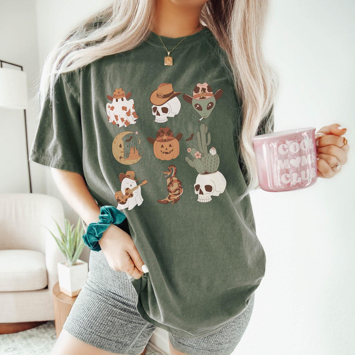 Pumpkin Shirt, Halloween Shirt, Western Pumpkin Shirt, Western Halloween Shirt, Comfort Colors®, Cowboy Doodles Shirt, Funny Halloween Gifts