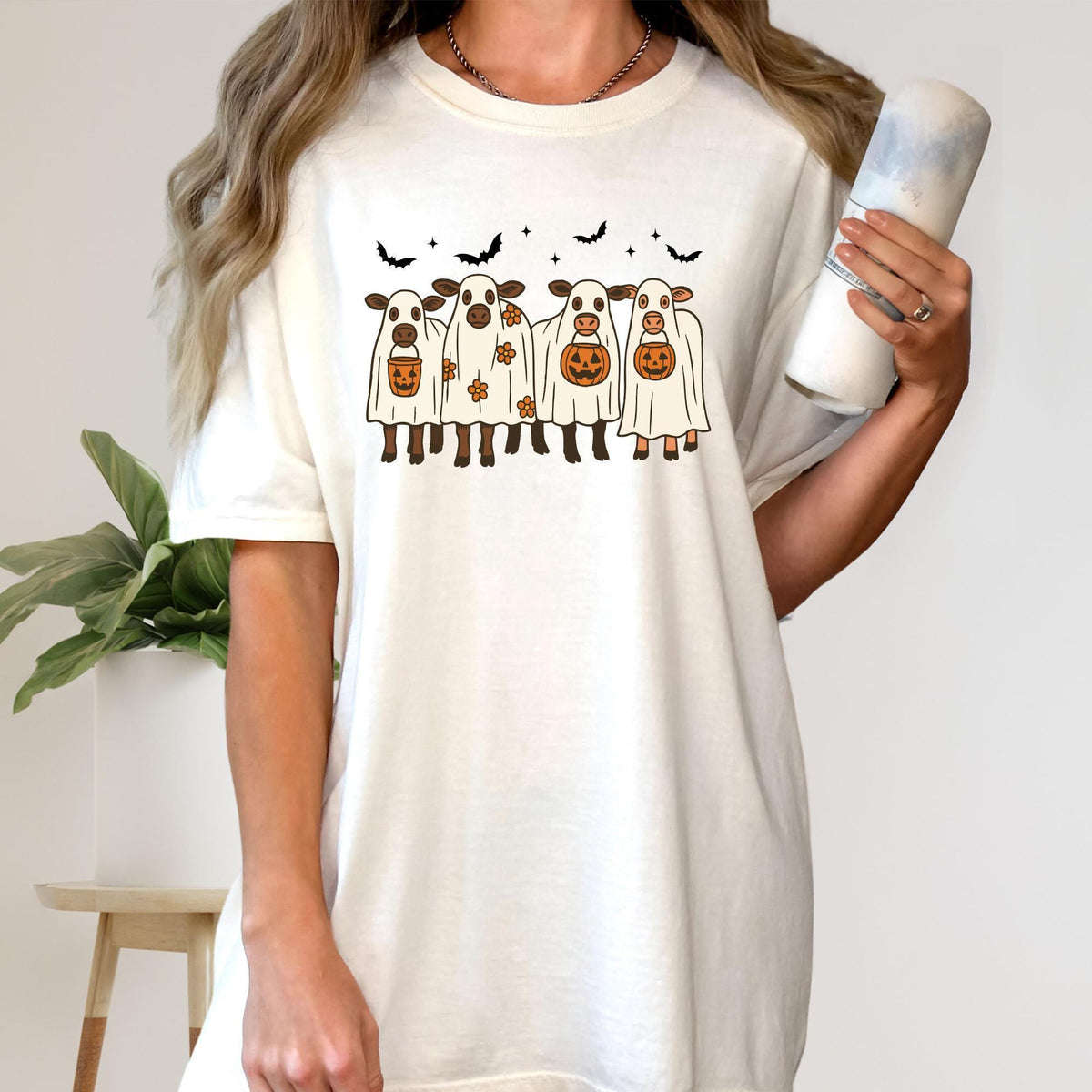 Comfort Colors® Ghost Cows Halloween Shirt, Halloween Ghost Cows Shirt, Halloween Animals, Ghost Shirt, Cow Lovers Halloween Gift, Cow Lover