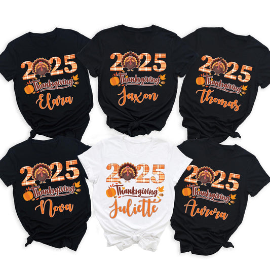 Thanksgiving Family Shirts, Turkey Matching Family Personalized Thanksgiving Shirt, Custom Thanksgiving Shirt 2025, Group Thanksgiving Shirt