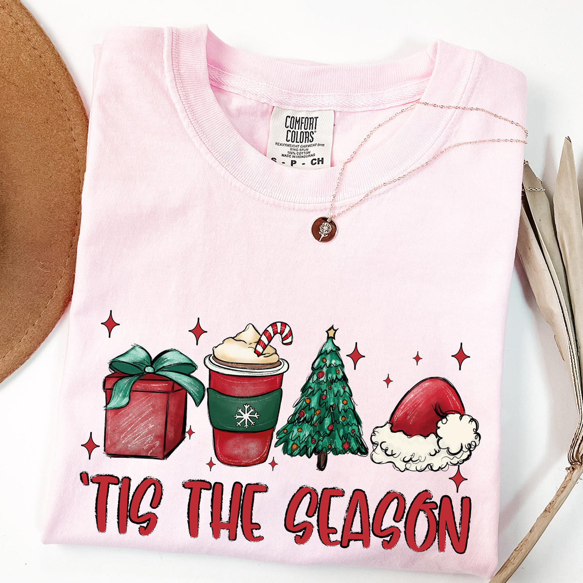 Tis The Season Shirt Comfort Colors®, Coquette Bow Christmas Shirt, Retro Christmas Crewneck, Merry Christmas Shirt, Girly Christmas T-shirt