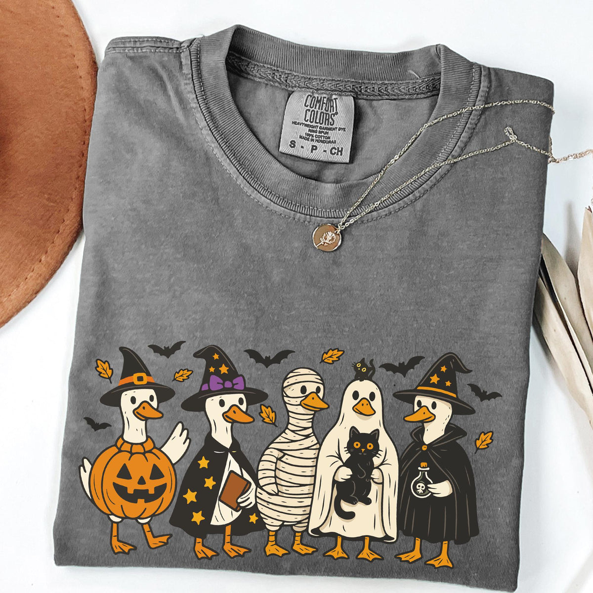 Comfort Colors Halloween Shirt, Goose Shirt, Halloween Ghost Shirt, Fall T-shirt, Spooky Shirt, Pumpkin Costume T-shirt, Silly Goose T-shirt