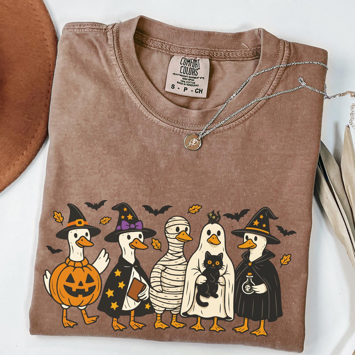 Comfort Colors Halloween Shirt, Goose Shirt, Halloween Ghost Shirt, Fall T-shirt, Spooky Shirt, Pumpkin Costume T-shirt, Silly Goose T-shirt