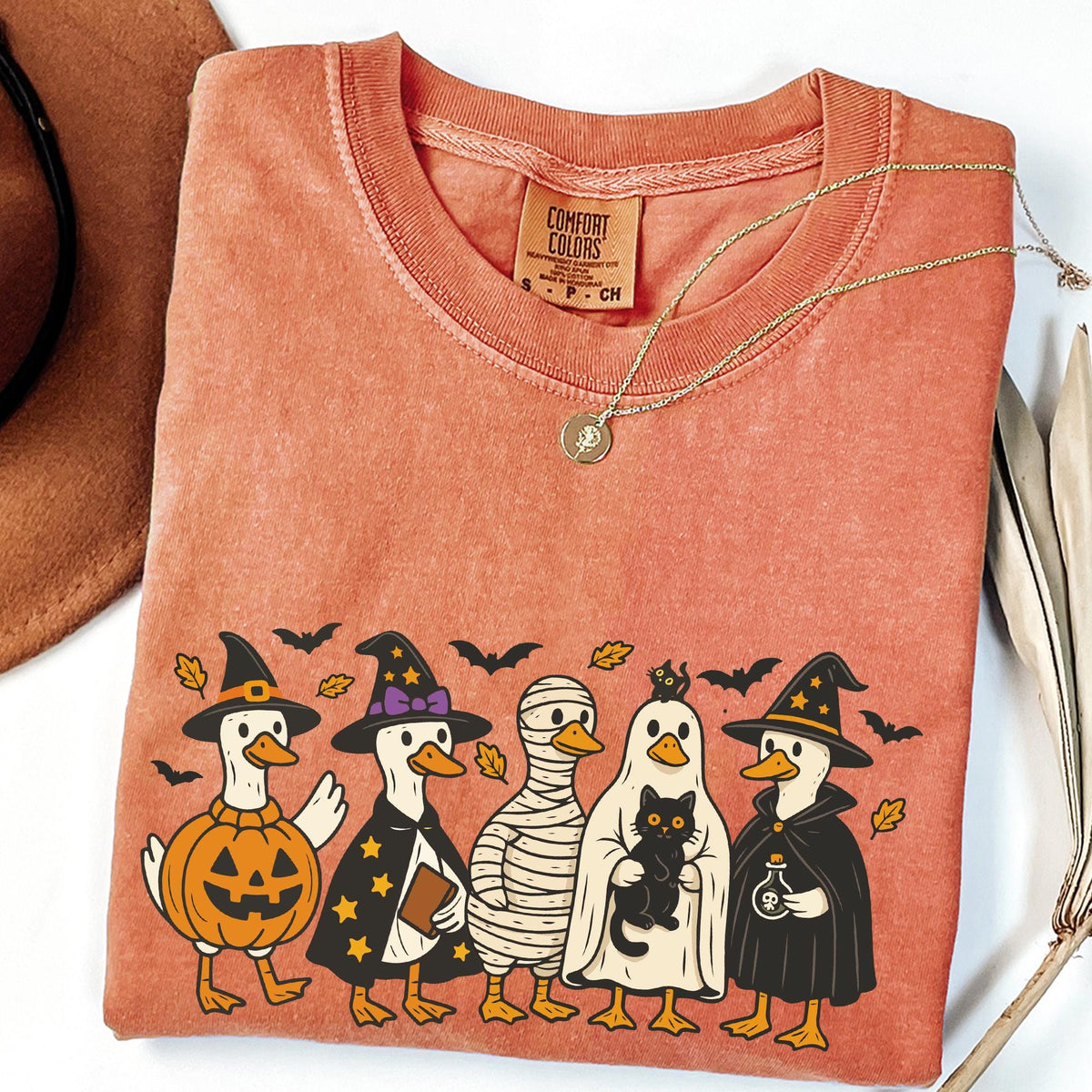 Comfort Colors Halloween Shirt, Goose Shirt, Halloween Ghost Shirt, Fall T-shirt, Spooky Shirt, Pumpkin Costume T-shirt, Silly Goose T-shirt