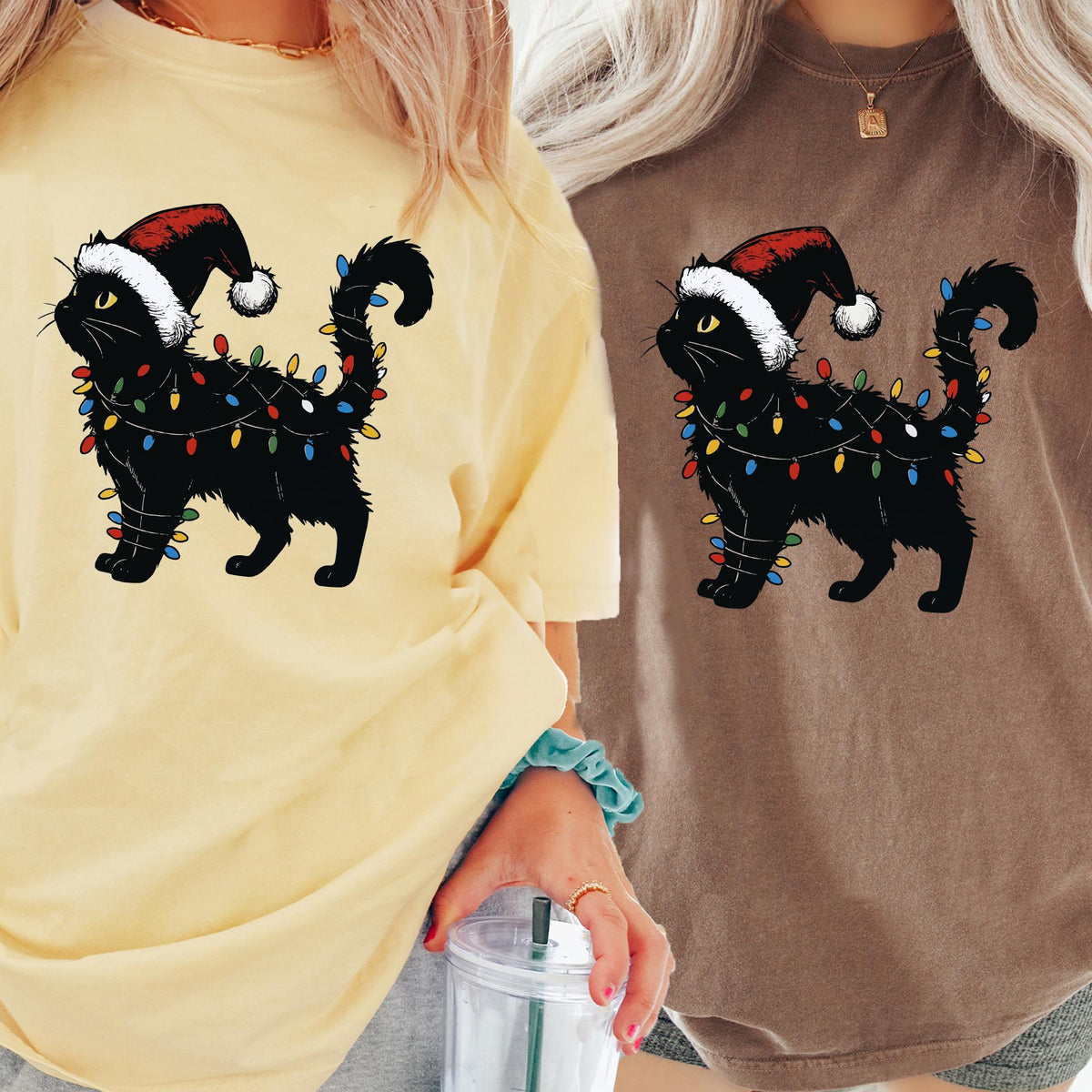 Comfort Colors® Cute Cat Christmas Shirt, Cat Mom Christmas Gift, Funny Christmas Cat Shirt, Cat Lover Christmas Gift, Womens Holiday Shirts