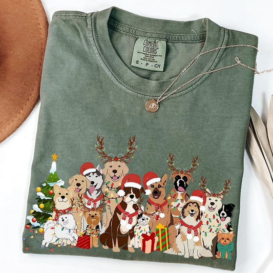 Christmas Dogs Shirt, Dog Lover Shirt, Holiday Shirt, Cute Christmas Shirt, Cute Gift for Dog Lover, Merry Christmas Shirts, Comfort Colors®