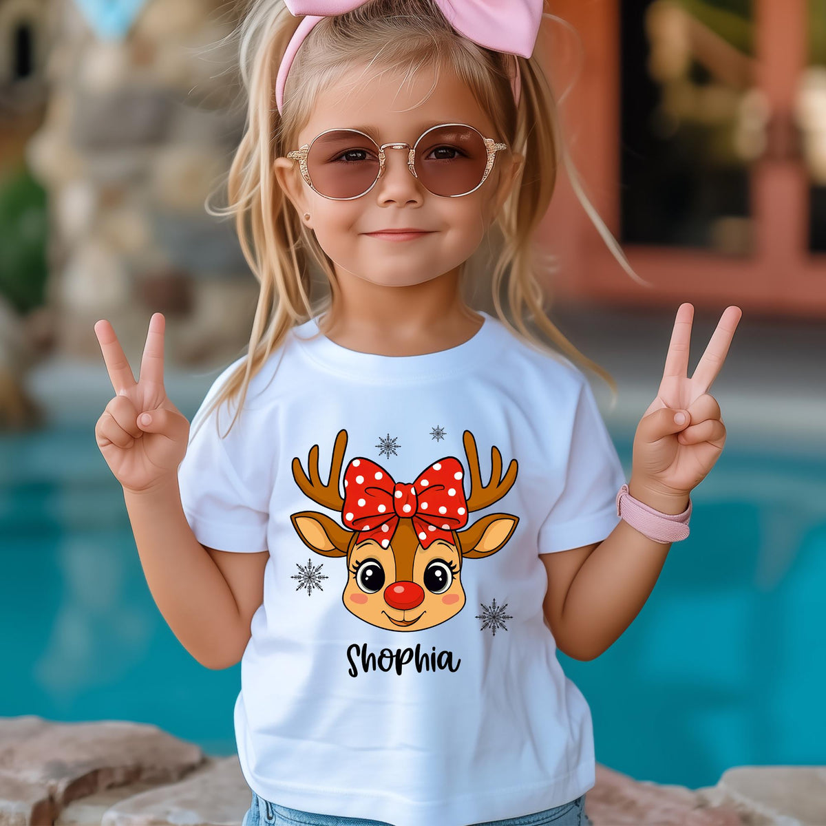 Custom Reindeer Toddler Sweatshirt, Custom Name Kids T-Shirt, Custom Christmas T-shirt, Christmas Toddler Shirts, Christmas Reindeer T-shirt