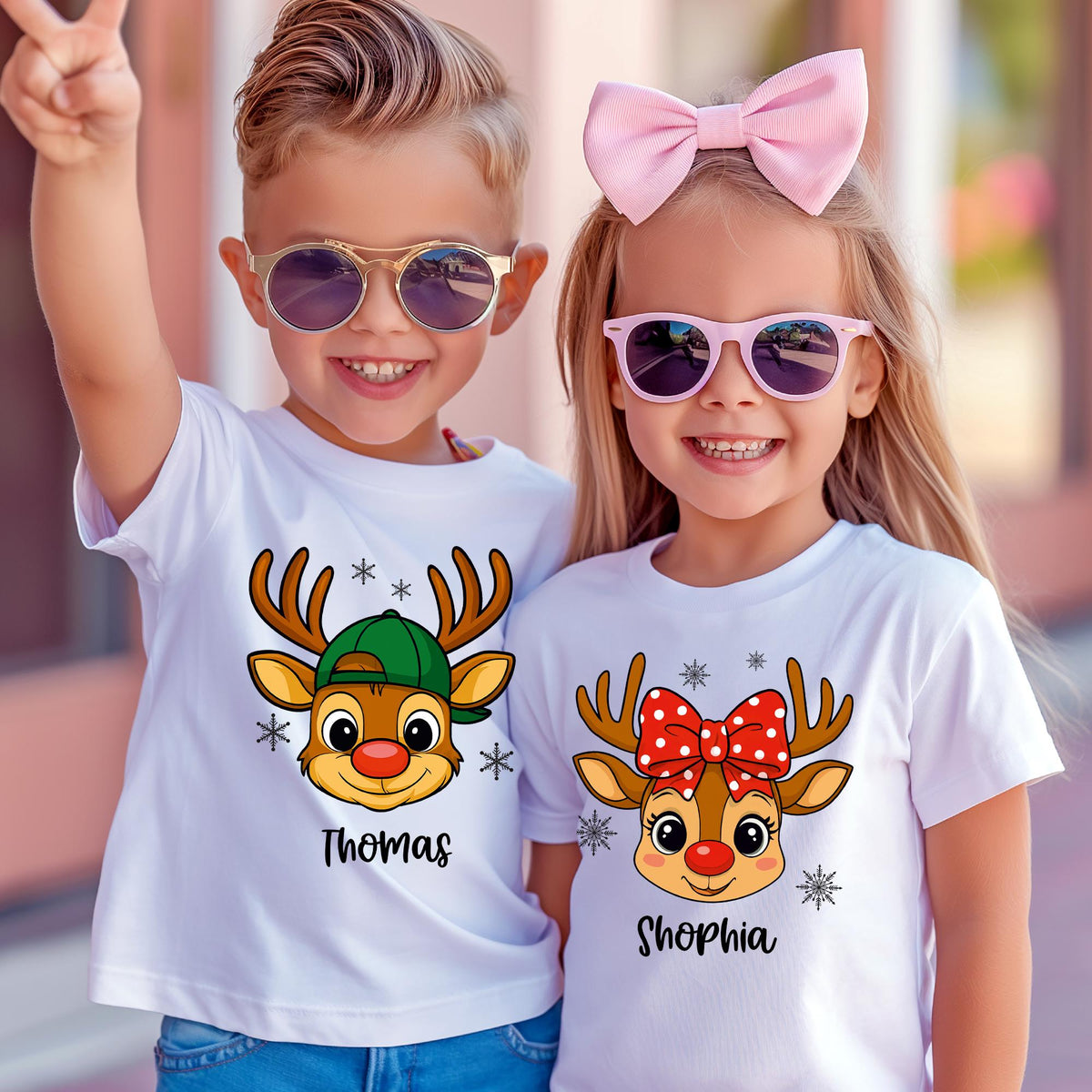 Custom Reindeer Toddler Sweatshirt, Custom Name Kids T-Shirt, Custom Christmas T-shirt, Christmas Toddler Shirts, Christmas Reindeer T-shirt