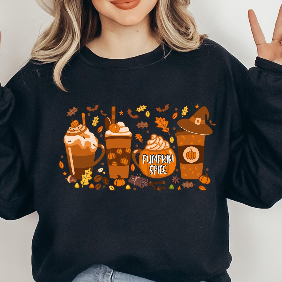 Fall Coffee Sweatshirt, Fall Sweater, Pumpkin Spice Sweatshirt, Cute Fall Sweater, Womens Fall Sweater, Coffee Sweatshirt, Halloween T-short