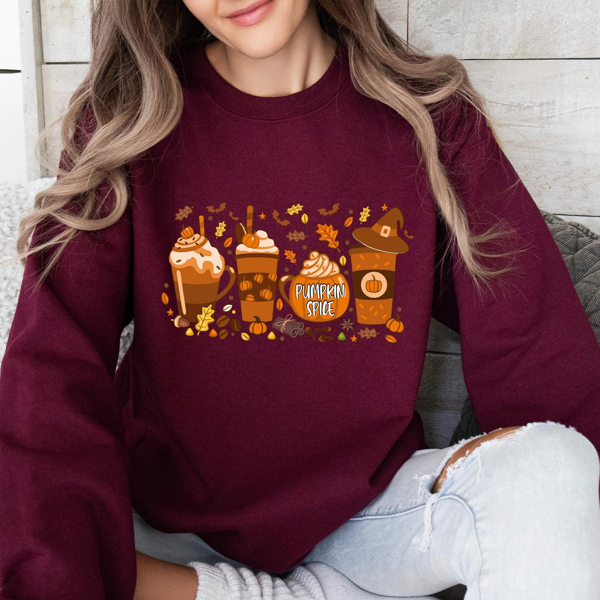 Fall Coffee Sweatshirt, Fall Sweater, Pumpkin Spice Sweatshirt, Cute Fall Sweater, Womens Fall Sweater, Coffee Sweatshirt, Halloween T-short