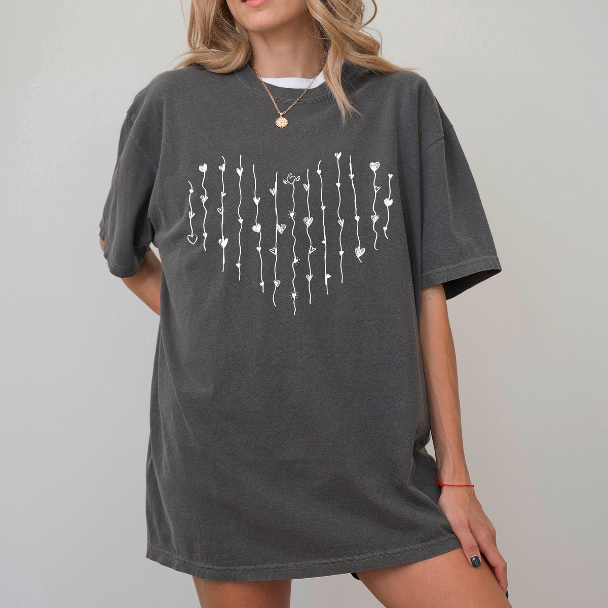 Comfort Colors® Hearts Shirt, Cute Heart Shirt, Love Valentines Day Shirt, Loved Ones Gifts, Cute Christmas Gift, Girls Valentines Day Shirt