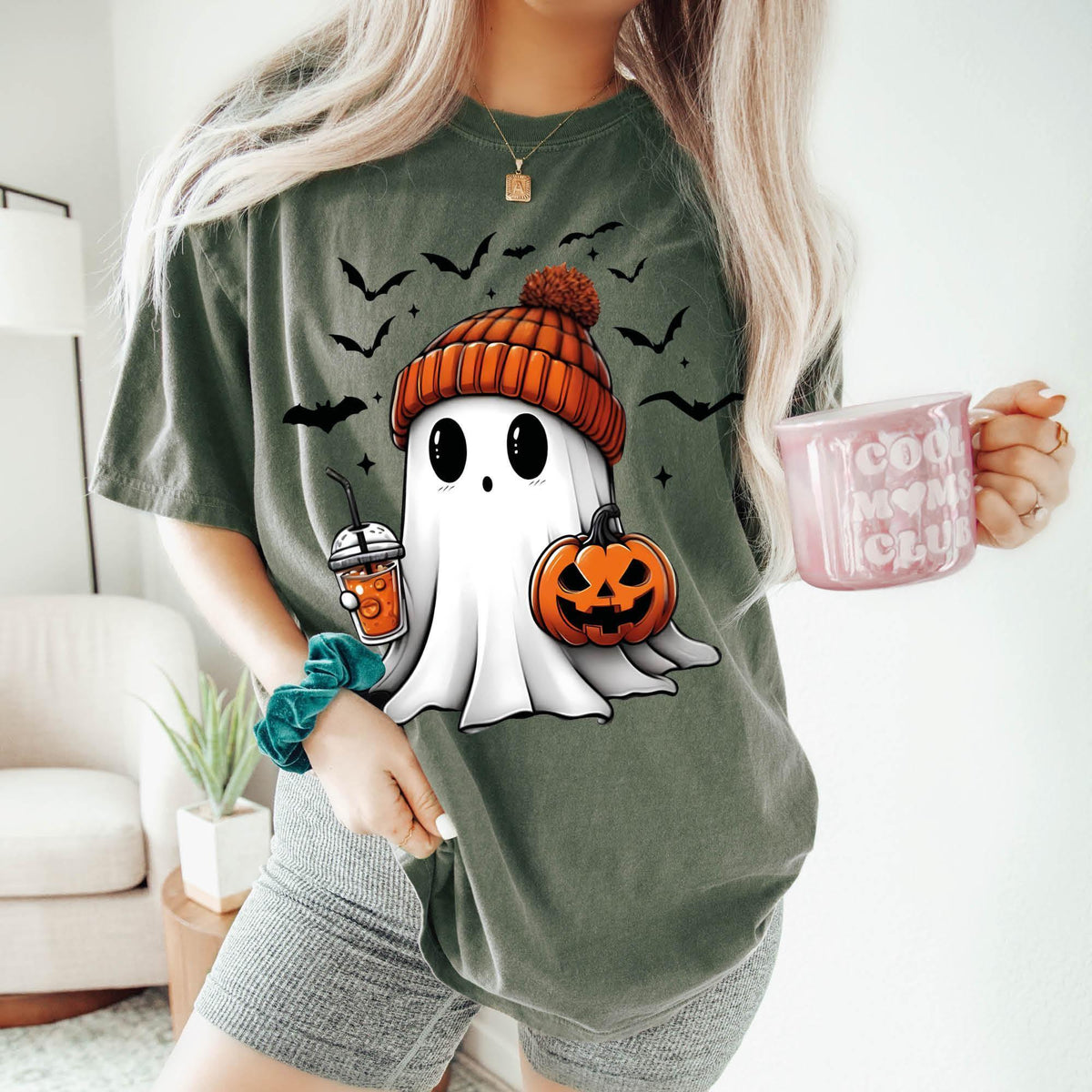 Cute Ghost Shirt, Funny Spooky Shirt, Womens Ghost Shirt, Comfort Colors®, Fall Ghost T-shirt, Spooky Season Gifts, Halloween Party Gifts