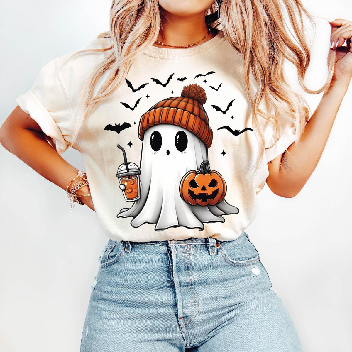 Cute Ghost Shirt, Funny Spooky Shirt, Womens Ghost Shirt, Comfort Colors®, Fall Ghost T-shirt, Spooky Season Gifts, Halloween Party Gifts