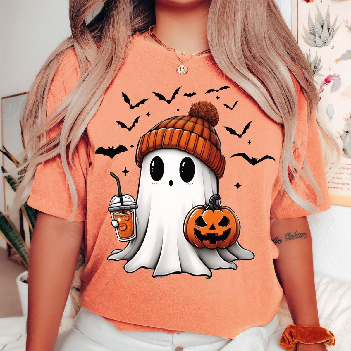 Cute Ghost Shirt, Funny Spooky Shirt, Womens Ghost Shirt, Comfort Colors®, Fall Ghost T-shirt, Spooky Season Gifts, Halloween Party Gifts