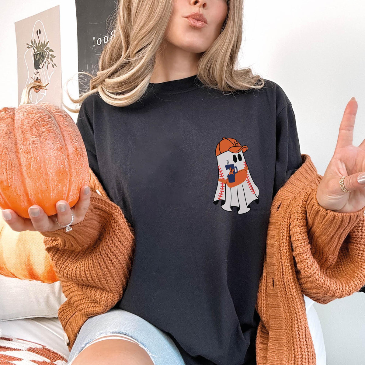 Baseball Ghost Halloween Shirt, Baseball Fall Shirt, Funny Ghost Shirt, Comfort Colors®, Cute Ghost Shirts, Halloween Gifts, Halloween Sport