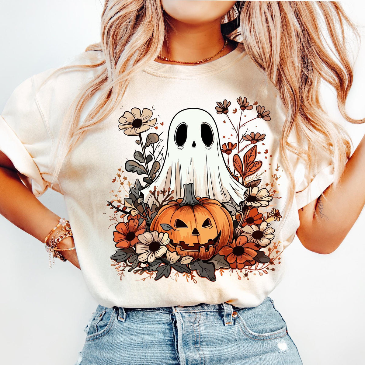 Comfort Colors® Cute Ghost Shirt, Cute Ghost T-shirt, Trendy Fall Season Shirts, Spooky Season Shirt, Funny fall Shirt, Funny Pumpkin Shirts
