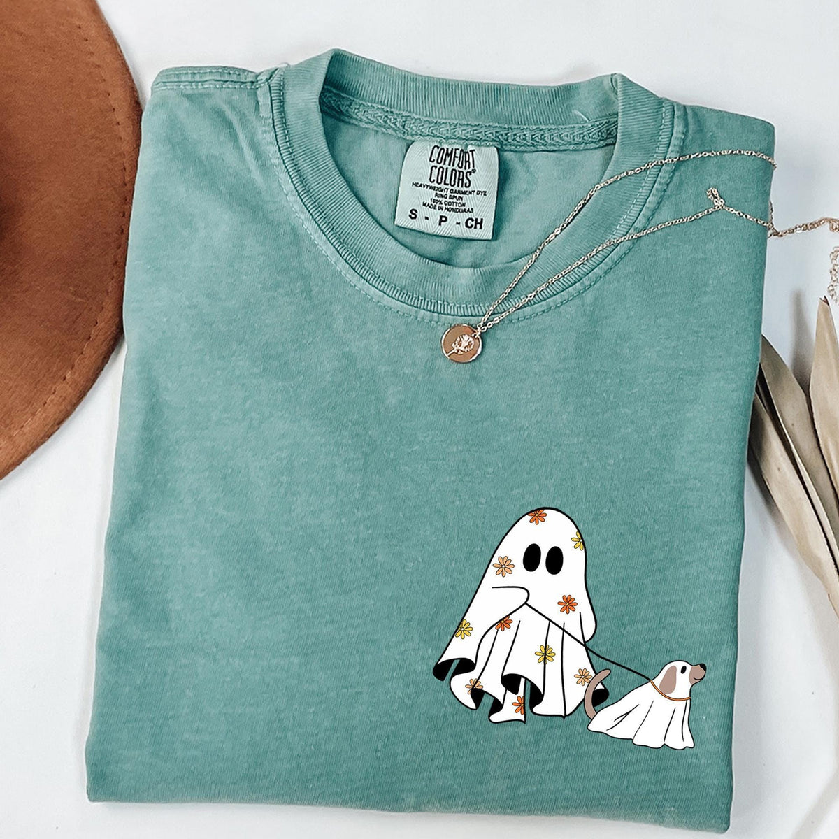 Comfort Colors® Сute Ghost Dog Shirt, Dog Lovers Halloween Gift, Halloween DogTees, Spooky Season, Fall Graphic Tee, Womens Halloween Shirts