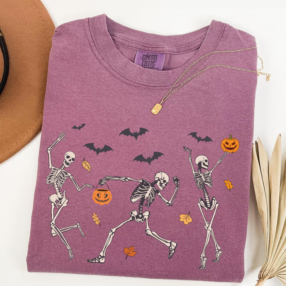 Comfort Colors® Dancing Skeleton Shirt, Halloween Shirt, Pumpkin Shirts, Retro Halloween Shirt, Skull Funny T-shirt, Dancing Lovers T-shirts