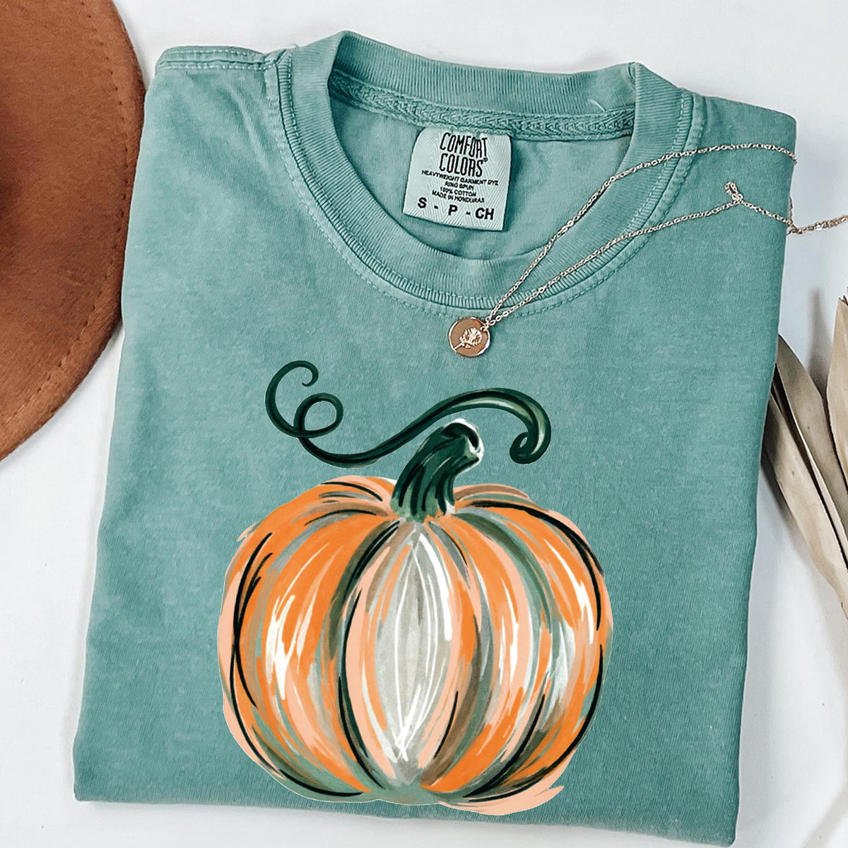 Comfort Colors® Pumpkin Shirt, Womens Halloween Shirt, Fall Graphic Tee, Thanksgiving gift, Watercolor Pumpkin Shirt, Pumpkin Patch T-shirts