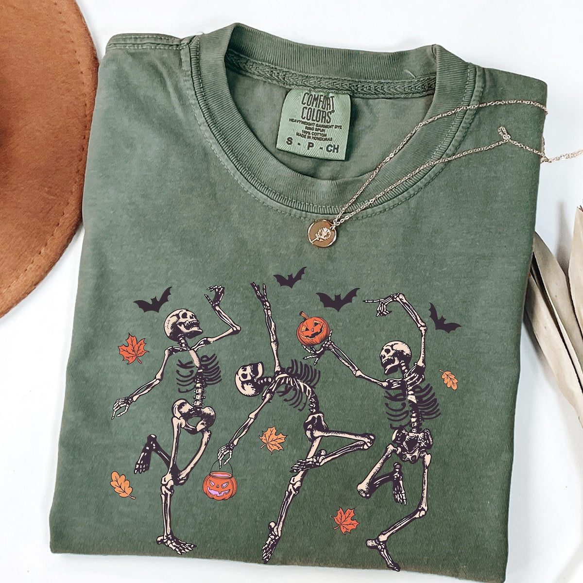 Pumpkin Skeleton Halloween Shirt, Pumpkin Halloween Tee, Halloween Skeleton T-shirts, Pumpkin Shirt, Spooky Season T-Shirts, Comfort Colors®