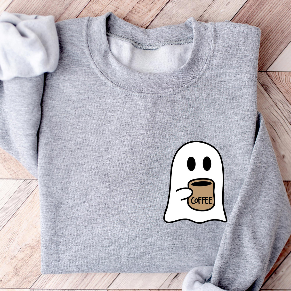 Cute Spooky Coffee Sweatshirt, Womens Ghost Sweatshirt, Spooky Season, Fall Coffee Lover Shirt, Fall Graphic Shirt, Halloween Party T-shirts