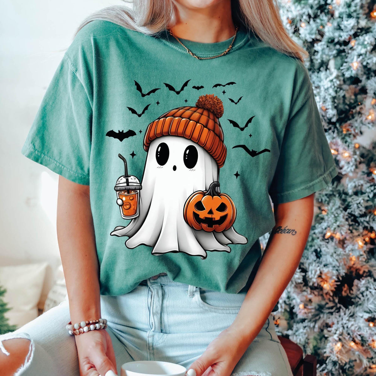 Cute Ghost Shirt, Funny Spooky Shirt, Womens Ghost Shirt, Comfort Colors®, Fall Ghost T-shirt, Spooky Season Gifts, Halloween Party Gifts