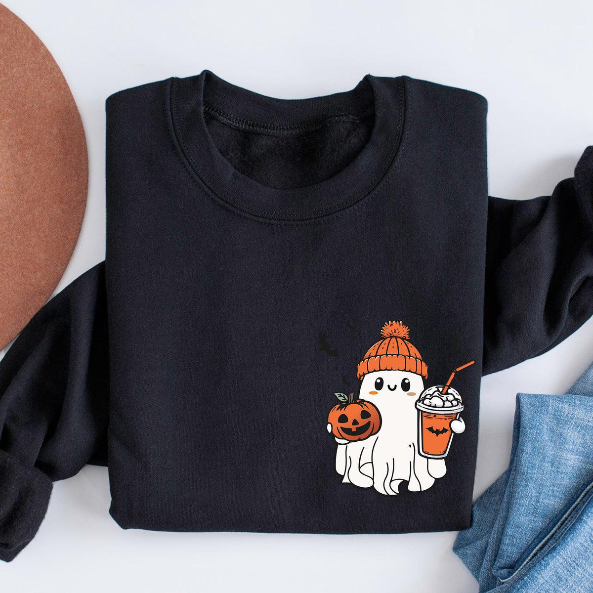 Little Ghost Ice Coffee Shirt, Ghost Sweatshirt, Halloween Tee, Cute Ghost Shirt, Little Ghost Ice Coffee Sweatshirt, Halloween Coffee Shirt