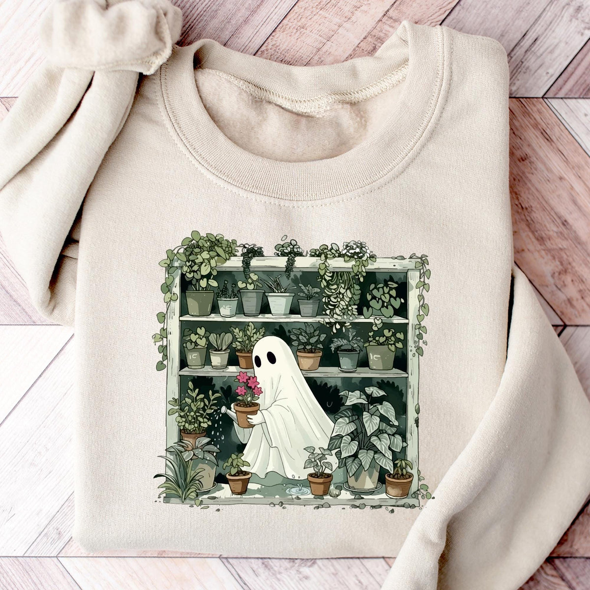 Funny Plant Ghost Sweatshirt, Halloween Plant Lady Shirt, Plant Lover Gift, Ghost Crewneck Sweatshirt, Spooky Gardener T-shirt, Plant Ladies