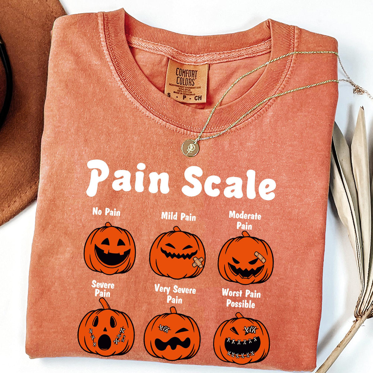 Comfort Colors® Halloween Nurse Shirt, Pain Scale Fall Pumpkin Nurse T-Shirt, RN Shirt, Pediatric Nurse, Registered Nurse Shirts, Nicu Nurse