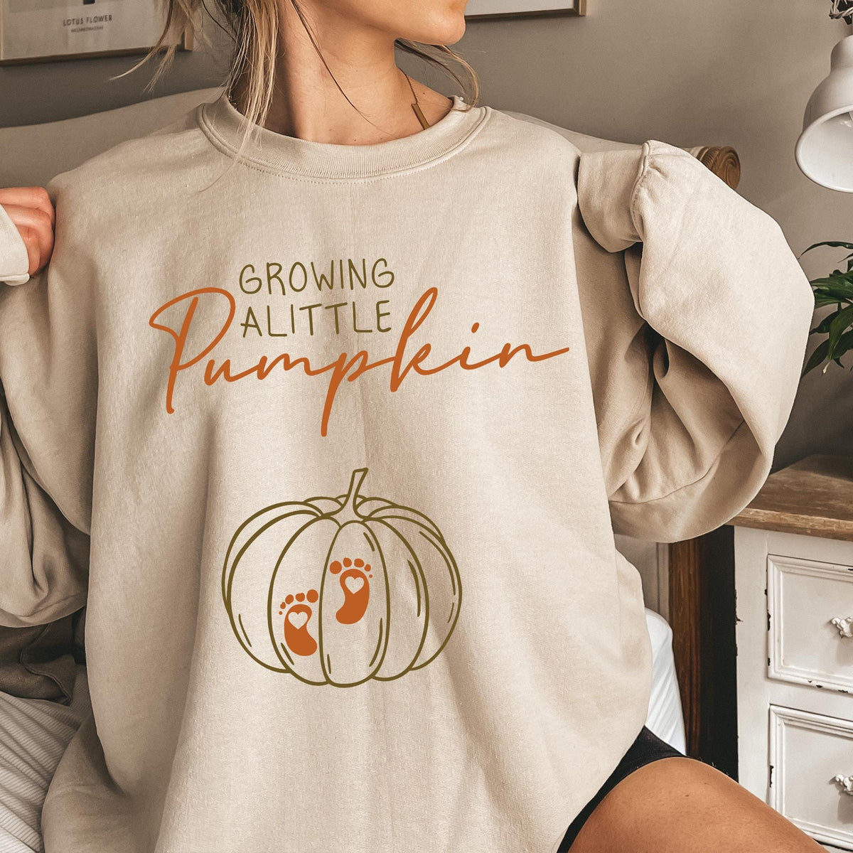 Growing A Little Pumpkin Shirt, Fall Maternity Sweater, Pregnancy Thanksgiving Sweatshirt, Fall Pregnancy Announcement, Gift Pregnancy Shirt