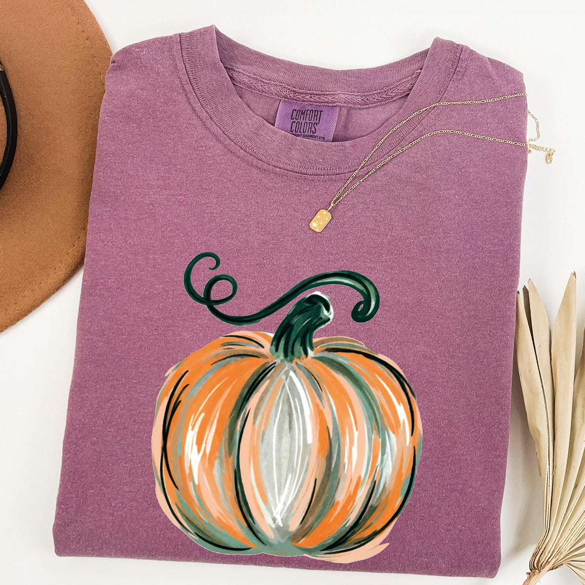 Comfort Colors® Pumpkin Shirt, Womens Halloween Shirt, Fall Graphic Tee, Thanksgiving gift, Watercolor Pumpkin Shirt, Pumpkin Patch T-shirts
