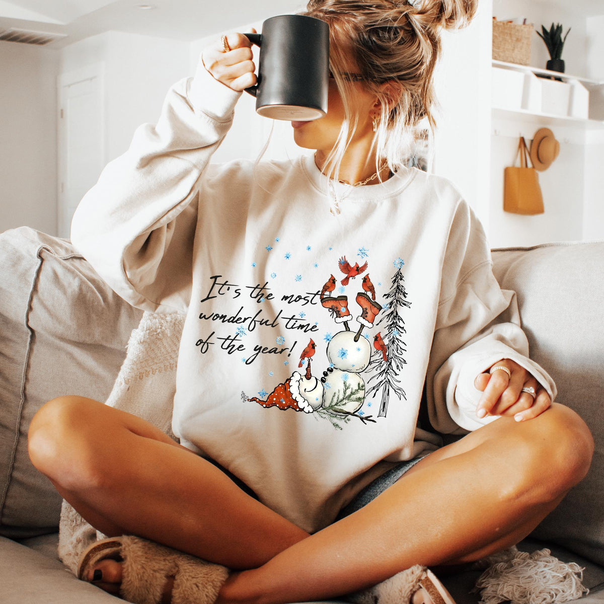 Snowman Shirt, Christmas Sweatshirt, It's The Most Wonderful Time Of The Year, Christmas Shirt, Christmas Sweater, Christmas Shirt for Women