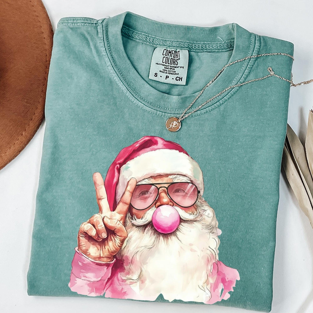 Comfort Colors® Santa Shirt, Blowing Bubble Christmas Shirt, Santa Christmas Tee, Funny Christmas Shirt, Christmas Santa Tee, Christmas Gift