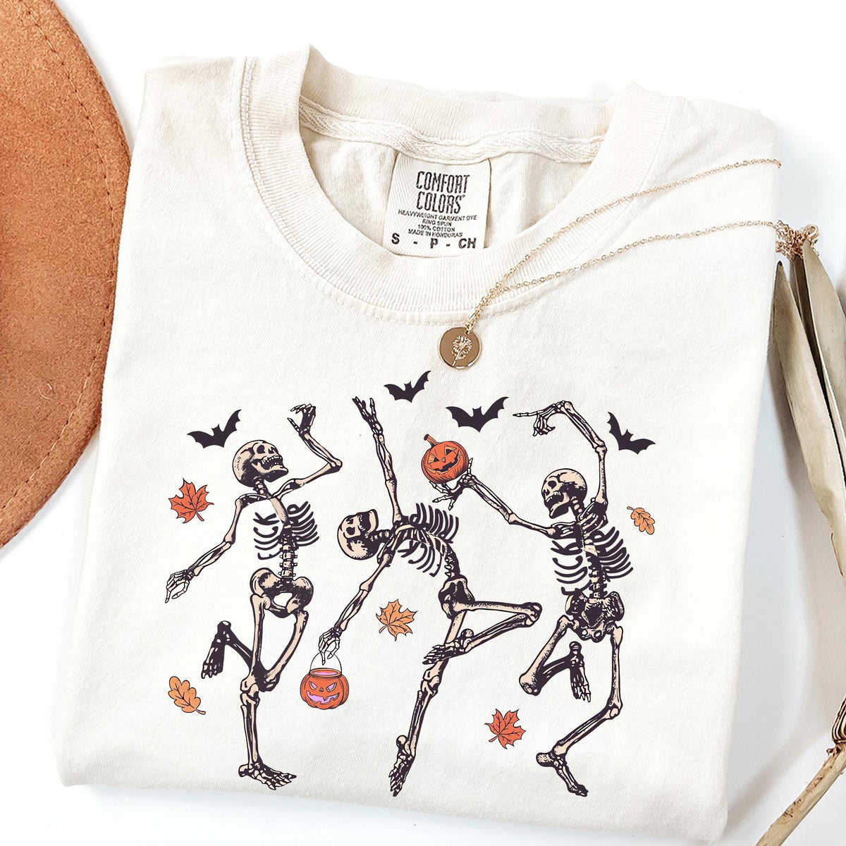 Pumpkin Skeleton Halloween Shirt, Pumpkin Halloween Tee, Halloween Skeleton T-shirts, Pumpkin Shirt, Spooky Season T-Shirts, Comfort Colors®