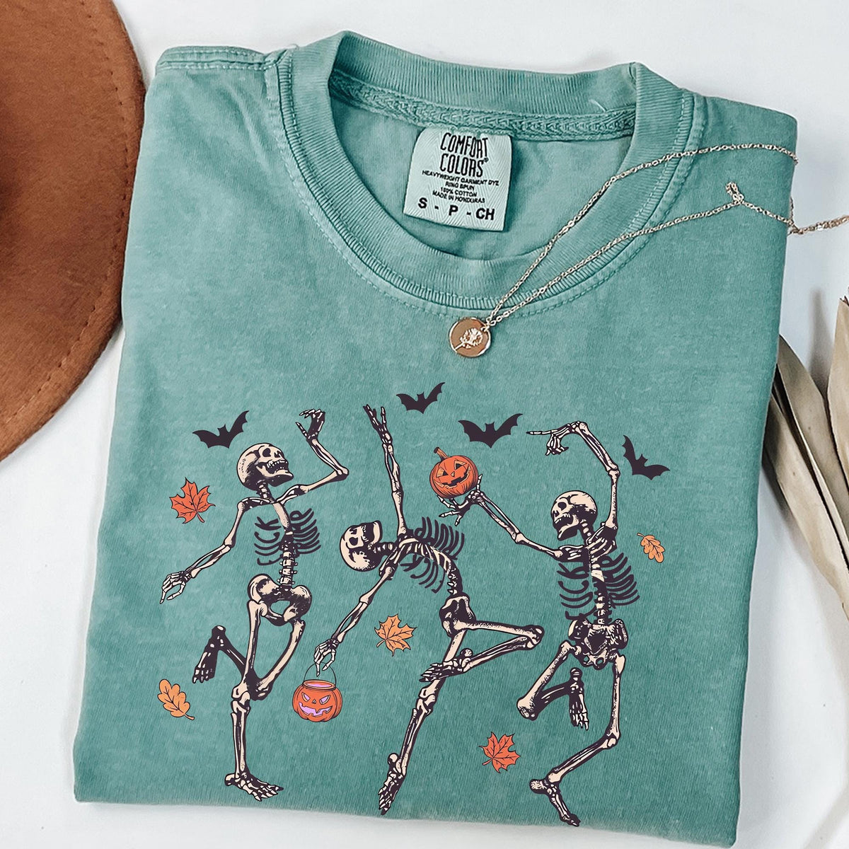 Pumpkin Skeleton Halloween Shirt, Pumpkin Halloween Tee, Halloween Skeleton T-shirts, Pumpkin Shirt, Spooky Season T-Shirts, Comfort Colors®