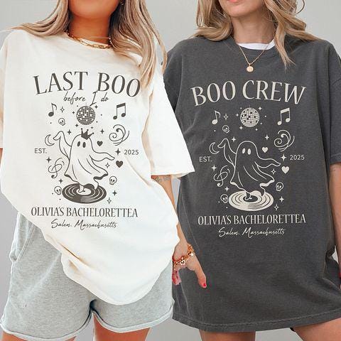 Halloween Ghost Bachelorette Party Shirts, Last Boo, Boo Crew T-shirt, Spooky Bachelorette Shirts Comfort Colors®, Bridal Shower Party Gifts
