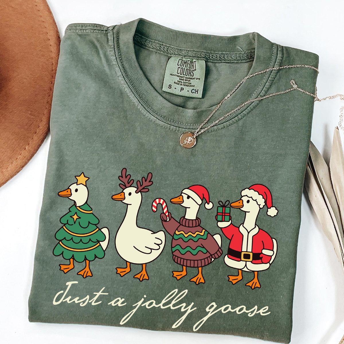 Just A Jolly Goose Shirt, Christmas Goose Shirt, Duck Christmas Shirt, Funny Christmas Shirt, Cute Holiday Shirts, Comfort Colors®, New Year