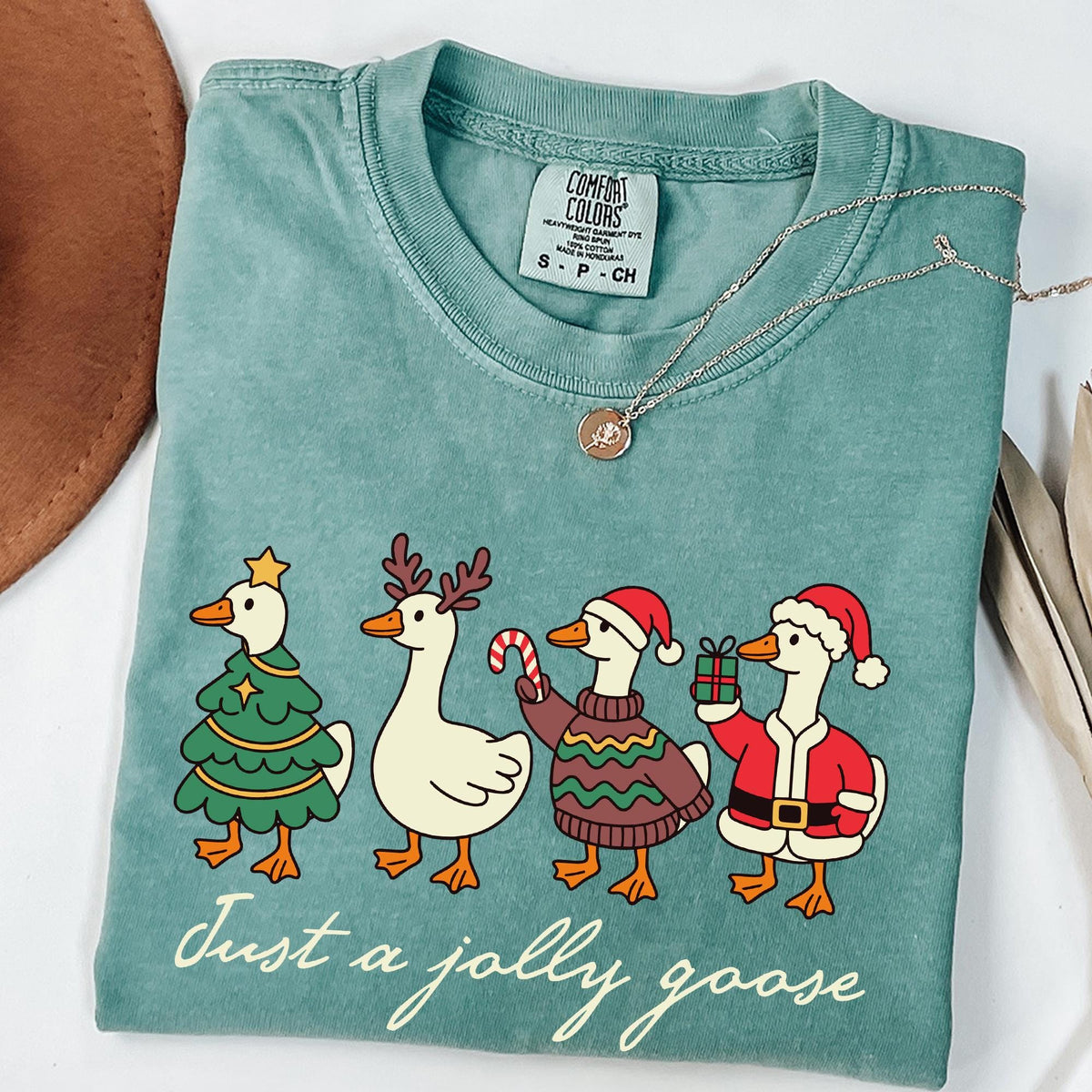 Just A Jolly Goose Shirt, Christmas Goose Shirt, Duck Christmas Shirt, Funny Christmas Shirt, Cute Holiday Shirts, Comfort Colors®, New Year