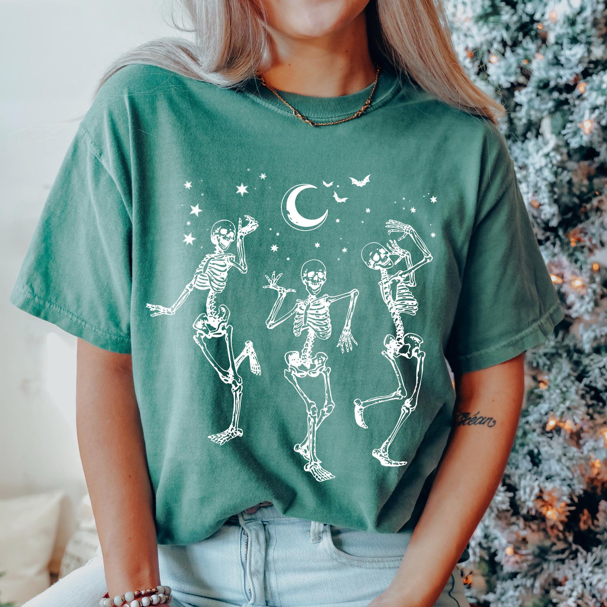 Dancing Skeleton Shirt, Womens Halloween Shirt, Skeleton Halloween Shirt, Skull Halloween Shirt, Fall Graphic T-shirt, Cute Halloween Outfit