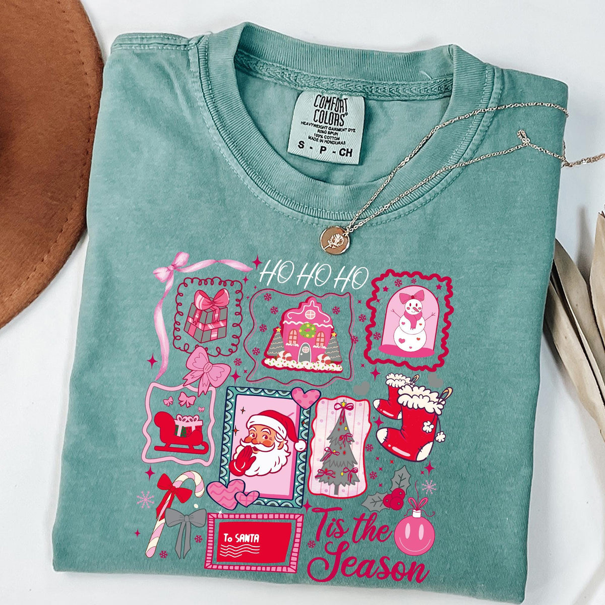 Christmas Xmas Shirt, Christmas Trees Shirt, Tis The Season Tshirt, Womens Holiday Tees, Christmas Gift Comfort Colors®, Christmas Santa Tee