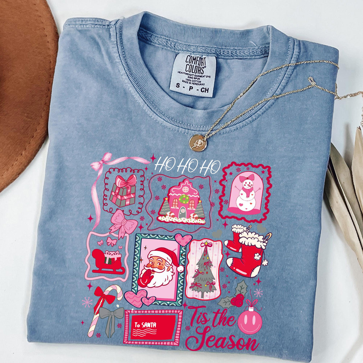 Christmas Xmas Shirt, Christmas Trees Shirt, Tis The Season Tshirt, Womens Holiday Tees, Christmas Gift Comfort Colors®, Christmas Santa Tee