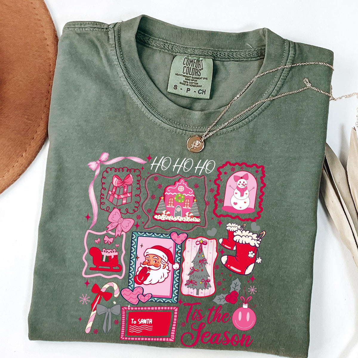 Christmas Xmas Shirt, Christmas Trees Shirt, Tis The Season Tshirt, Womens Holiday Tees, Christmas Gift Comfort Colors®, Christmas Santa Tee